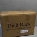 SNTD Dish Drying Rack - Extendable Dish Rack, Large Sink Drying Dish Drainer for Kitchen Counter, Stainless Steel Dish Strainer with Utensil Holder (Black)