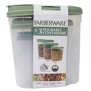 3 Pack Clear Food Storage Containers