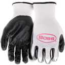 Boss Men's Grip 5-Pack Flat Nitrile Coated Work Glove, Water Resistant, Abrasion Resistant, Superior Grip, Spandex Backing, Black/White, Large, (B31901-L5P)