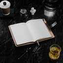 ZXHQ A5 Journal with lock, 120Gsm 224 Pages Lock Diary, Pen Set, Brown Edge, Refillable, Leather Hardcover, Fine Inner Pocket (5.9 x 8.5 inch) - Black