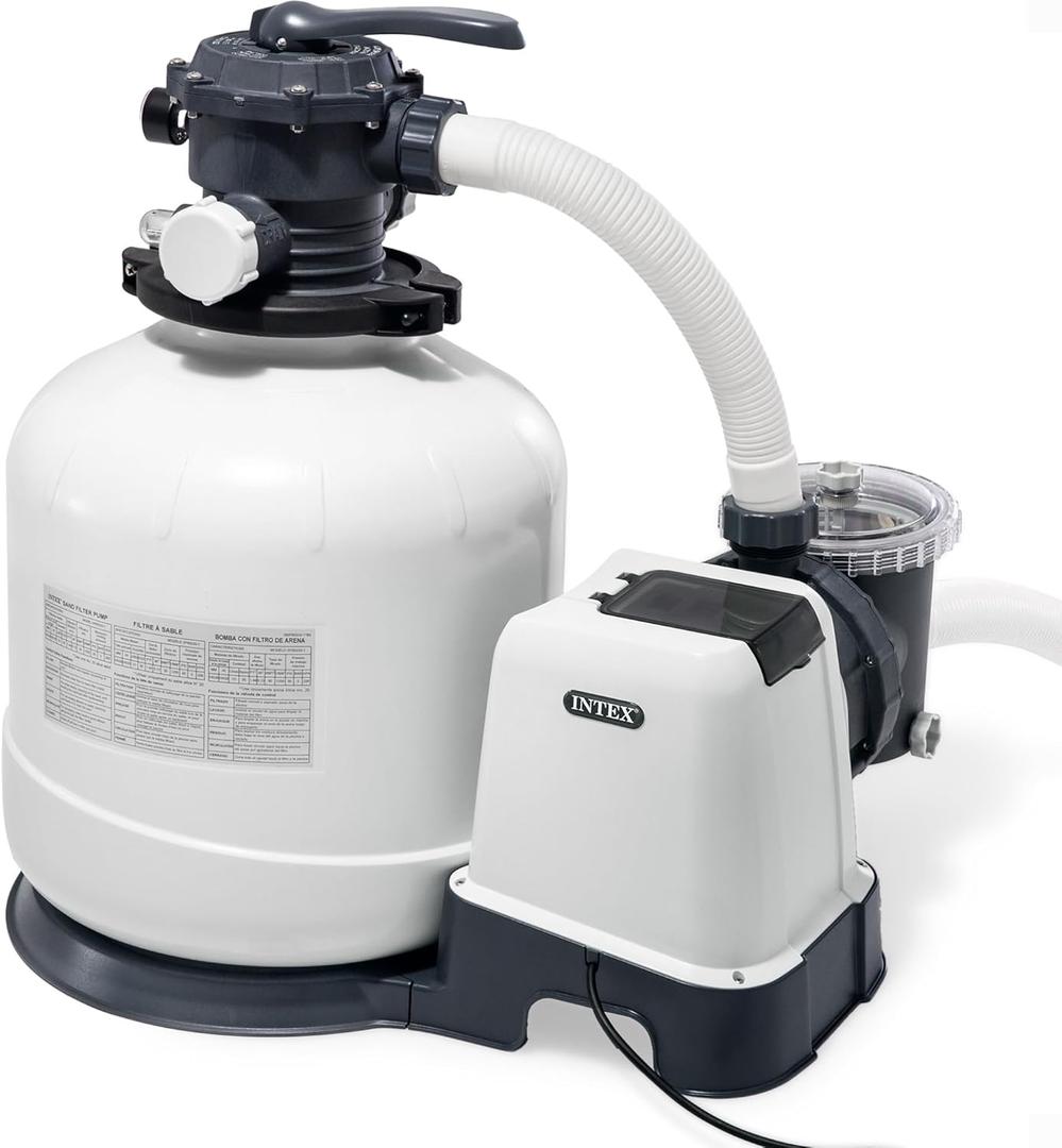 Intex 26651EG 3,000 GPH Above Ground Pool Sand Filter Pump with Automatic Timer (3,000 Gallons Per Hour)