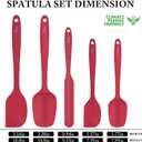 HOTEC Heat Resistant 600 BPA-Free Silicone Rubber Spatula Set, Kithchen Cooking Spatulas, Baking, Mixing, for Non Stick Cookware, Dishwasher Safe, Red Set of 5, 10.8