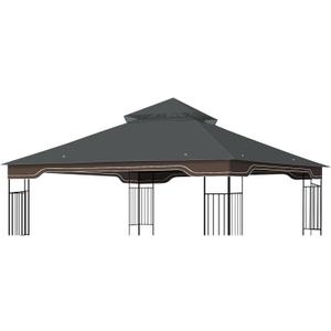 Replacement Gazebo Canopy, 10 x 12 FT Durable Outdoor Roof Cover Fits Regency II Patio Gazebo L-GZ798PST, A101004104, A101004105 (Dark Gray)