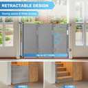 55 Inch Retractable Baby Gate for Stairs Retractable Dog Gates for Doorways Outdoor Baby Gates for Decks Indoor Dog Gates for The House Extra Wide Pet Gate Stair Gates for Kids or Pets Deck Gate Gray