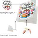 pigpigboss 6 Packs Happy Birthday Diamond Painting Greeting Cards, Birthday Cake Diamond Art Cards with Envelope, Special Shaped Birthday Cake Painting Crads for Adult Birthday Blessing