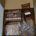 Silipull 5 Pcs 1: 12 Scale Wooden Dollhouse Furniture Set Miniature Wood Bedroom Furniture Wooden Dollhouse Accessories Encourage Creative and Imaginative Play for Kid Miniature Bathroom (Wood Color)