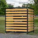 Air Conditioner Fence1 Panel, Privacy Fence Screen 54.5" H 39.4" W No-Dig Metal Wood Outdoor Pool Equipment Enclosure with Metal Stake, AC Unit Cover, Trash Bin Hider for Garden & Backyard