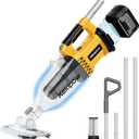 Cordless Handheld Pool Vacuum for Above Ground Pool Compatible for Dewalt 20V Battery, Swimming Leaf Vacuum Cleaner with Suction 18.5 GPM 7.5Ft ft Max Reach Ideal for Leaves & Debris(No Battery)