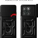 for Motorola Edge-2025 Case Sliding Camera Cover and Multi Angle Stand for Moto Edge 2025 Case,Black