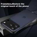 Metal Frameless Phone Case Compatible with iPhone 17 Pro, Frameless Minimalist Design, Extremely Highlighting Personality. Black