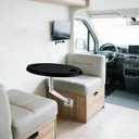 Side Mounted Boat Dinette, Removable, Adjustable Direction Boat Table Wall Mounted Dinette, ABS Waterproof Stainless Steel Table Legs Caravan and Boat. (Black)
