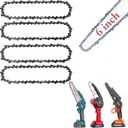 [ 4 Pcs ] 6 Inch Mini Chainsaw Chain 36 Drive Links 1/4LP .043, 6 Inch Replacement Chains for Cordless Electric Portable Mini Chainsaw For Wood Branch Cutting