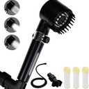 Filtered Shower Head with Handheld, High Pressure Water Flow and 4 Spray Modes, Power Wash for Hard Water, Showerhead Set with 59 HoseBracketFilters, ON/OFF Switch for Pets Bath (Black)