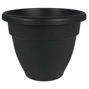 The HC Companies Caribbean Planter Pot - Outdoor & Indoor Plant Pot with Drainage Hole & Plug - Rolled Rim Plastic Pots for Plants & Flowers - Decorative Plant Pot (16" Black, Pack of 1)