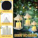 12 Set 10 Inch White Decorative Candle Lanterns Bulk Lanterns Centerpiece with LED Flameless Candle Indoor Outdoor Battery Powered Hanging Lights for Wedding Mother Day Party Decoration