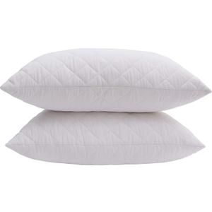 Niagara Sleep Solution Quilted Pillows for Sleeping 2 Pack Standard Size White Side Stomach Back Sleepers Super Soft Hotel Quality Pillows Pair Premium Super Soft Hollow Fiber Filled Down Alternative