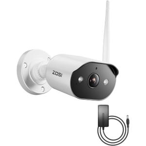 ZOSI WiFi 6 2K Add-on Camera,3MP Plug-in Security Camera with Power Supply,Night Vision,2 Way Audio,Only Compatible with Same Brand Wi-Fi 6 NVR Recorder System Model:ZR08WU,ZR08WS,ZR08PP