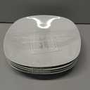 fMBB Ceramic Large Soup Bowls, 8.6 Inches, Modern 4-Piece Deep Salad Plates Set, Porcelain Square Plates, for Fruit, Cereal, Dessert, Snack - White