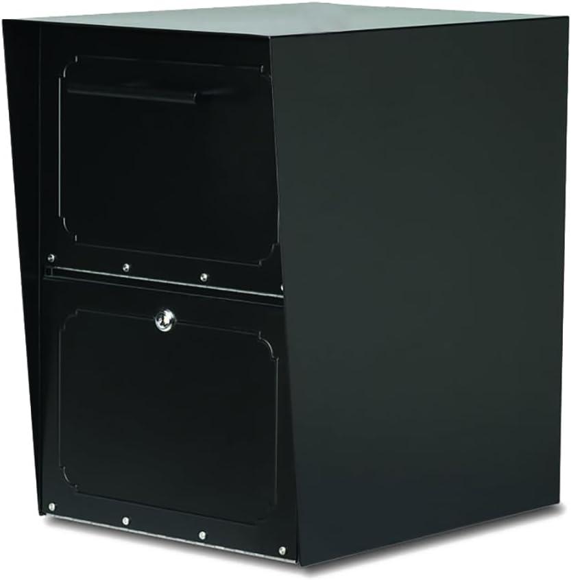 Architectural Mailboxes Oasis Drop Box Secure, Locking Heavy Duty, Steel Metal Package Box for Outside, Black XL Extra Large with Magnetic Waterproof Door