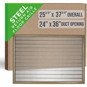 Fits 24x36 and 36x24 Duct Opening | Return Air Floor Grille by Handua | Walkable Vent Cover Grill for Floor | Brown | Heavy Duty Fixed Blades | Outer Dimensions: 25.75"W X 37.75"H