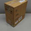 Cesun Small Bathroom Trash Can with Lid Soft Close, 5 Liter/1.3 Gallon Stainless Steel Garbage Can with Removable Inner Bucket, Step Pedal, Slim Waste Basket for Toilet, Office, Bedroom (White&Gold)