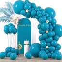 130pcs Peacock Blue Balloons Different Sizes 18" 12" 10" 5" Teal Blue Latex Balloon Garland Arch Kit for Birthday Baby Shower Graduation Wedding Gender Reveal Anniversary Party Decorations