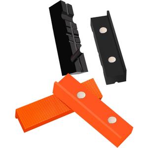 4.5 Inch Bench Vise Block-2 Pairs,Strong Magnetic Soft Protective Covers,1 Multi-Groove Jaw Pads,1 Standard Waffle Surface Jaw Pads