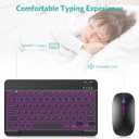 TECURS Bluetooth Keyboard and Mouse Combo for iPad - Rechargeable Wireless Keyboard & Mouse with 7-Color Backlit Compatible with iPad 10th/9th/8th Gen, iPad Pro/Air/Mini, iPhone15/14/13 Pro, Black