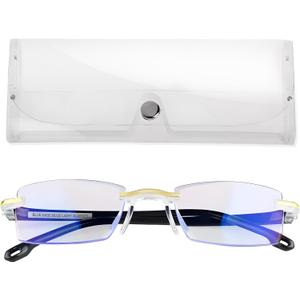 Blue Ease Optics Glasses for Women and Men No Blue Light Glasses For Men and Women Ease Eye Strain from Screen Computer Gaming BlueEase-Optics Eyeglasses with Clear Frame & Travel Case