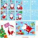 7 x 286 PCS 10 Sheet Double-Sided Christmas Window Clings, Christmas Snowflake Window Clings Stickers for Glass, Xmas Holiday Santa Claus Snowflake Decals for Party
