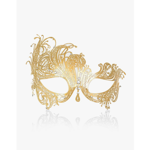 Masquerade Mask for Women Shiny Laser Cut Metal Rhinestone Mask Party Porm Ball Mask