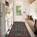 GarveeHome Floral Rug 2.5x8 Runners for Hallways, Boho Kitchen Runner Rugs Non Slip Bath Runners, Vintage Washable Runner Rug for Bedroom, Soft Long Rugs for Entryway Bathroom Laundry Dorm, Red