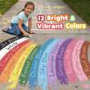 24 PCS Sidewalk Chalk for Kids - 13 Colors Bucket - Non-Toxic Washable Jumbo Chalks - Bulk Colored Set for Kids & Toddlers Outdoor Play, Chalkboard Art - Easy Carry & Mess-Free Storage