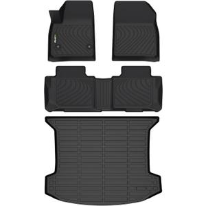 HAFIDI Floor Mats & Cargo Liner Set Fit for 2017-2024 2025 Cadillac XT5 All Weather Protection TPE Anti-Slip Automotive Full Set Floor Liners Custom Accessories - Black