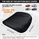 BWTJF Black Car Seat Cover 2 Pack, Universal Leather Front Seat Covers Bottom Protector, Anti-Slip and Full Wrapping Edge Compatible with Most of Vehicles - SUVs/Sedans/Pickup Trucks