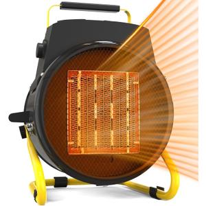 Outdoor Heaters for Patio-1500W Portable Electric Garage Heater with 2S Fast Heating, Overheat Protection, Thermostat, Space Heaters for Outdoor, Greenhouse, Room, Garage, Tent, Indoor Use