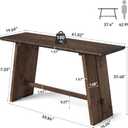 LITTLE TREE Solid Wood Bar Table, 61" Counter Height Table with Parquet Design Tabletop, Modern Farmhouse Kitchen Bar Table for Dining Room, Home Kitchen, Bistro, Bar, Rustic Dark Walnut, 61.02" W x 19.69" D x 37.40" H