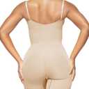 SHAPERX Open Bust Shapewear Tummy Control Bodysuits for Women Seamless Compression High Waisted Body Shaper (Beige, XXL/XXXL)