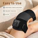Nekteck Knee Massager with Heat - Cordless Heated Knee Brace with Vibration for Pain Relief, Rechargeable Knee Heating Pad with 5 Heat Levels and 3 Massage Mode, Ideal Gift for Mom Dad Matte Black