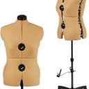 Turmeric Adjustable Dress Form Mannequin for Sewing Female Size 12-18, Pinnable Model Body with 13 Dials, Detachable Casters, 42.5"-60" Height Range for Clothing Display, Medium to Large