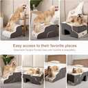 Garnpet Dog Stairs for High Beds with Tunnel, 5-Step Dog Steps for Small Dogs and Cats, Foldable Pet Stairs for High Bed Climbing, Non-Slip Balanced Pet Step Indoor, Beige