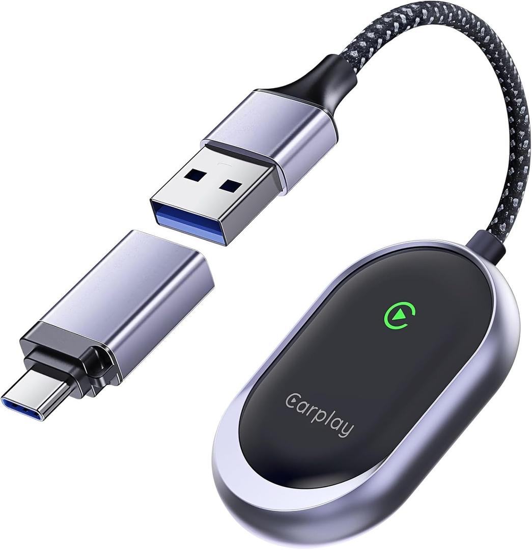 Wireless CarPlay Adapter for Apple (2025 Upgraded) - No Latency Wired CarPlay to Wireless, Instant Connectivity, Super Mini Car Play Dongle for iPhone Fit for Cars with Built-in CarPlay