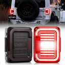 DOT Approved Smoke Lens LED Tail Lights with 20W Reverse Lights for 2007-2017 Jeep Wrangler JK&JKU Brake Reverse Light Rear Back Up Lights Daytime Running Lamps,EMC Build-in