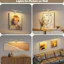  Hardwired Picture Light, 24 Inch Dimmable Art Light for Paintings, 14W, 3000K Warm White, Antique Bronze Rotatable Picture Frame Lights for Wall Art, Gallery, Portrait, Dartboard, Mirror