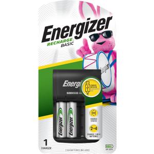 Energizer Recharge Basic Battery Charger, Rechargeable AAA and Rechargeable AA Batteries Charger (1 COUNT)