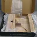 Rebee Vision Farmhouse Key Holder Wall Mount with Drawer Organizer  Wooden Mail & Key Organizer with 6 Strong Hooks & Wall Shelf  A Perfect Addition to Your Farmhouse Home Decor (Natural Wood)