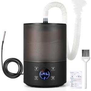 Gerrii Reptile Fogger Humidifiers with Humidity Control, Top Fill Reptile Mister with Smart Touch LED Display, 3 Mist Levels, Auto Shut off, Extendable Hose for Crested Gecko Frog Terrarium
