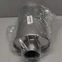 2.5'' Inch Ultra Quiet Resonator,2.5" Inlet 2.5" Outlet Exhaust Resonator,13.8" Overall Length Performance Muffler Resonator T304 Stainless Steel Universal Fitment