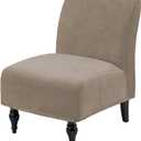 Velvet Armless Accent Chair Covers Luxury Thick Velvet Chair Slipcovers, Removable Furniture Protector for Living Dining Room Hotel, Taupe