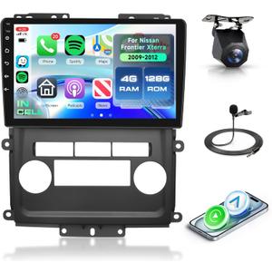 4+128G Android 15 Car Stereo for Nissan Frontier Xterra 2009-2012 with Wireless Carplay Android Auto, 9'' in-Cell Screen Head Unit with GPS/Bluetooth 5.0/FM RDS/EQ/Wi-Fi Mirror Link Backup Camera SWC